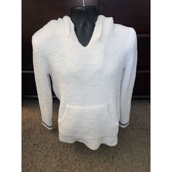 Barefoot Dreams Sweaters - Barefoot Dreams CozyChic Knit Hoodie Cardigan Sweater Size 2 White Fuzzy
